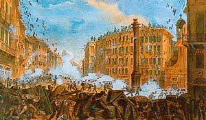 Le 5 giornate di Milano: le barricate e i combattimenti tra gli insorti e le truppe austriache a Porta Tosa 