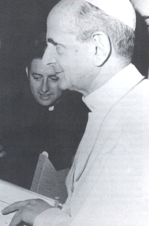 Papa Paolo VI con Don Giuseppe Bregoli - Piardi, marzo 1970