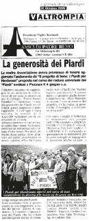 La generosità dei Piardi